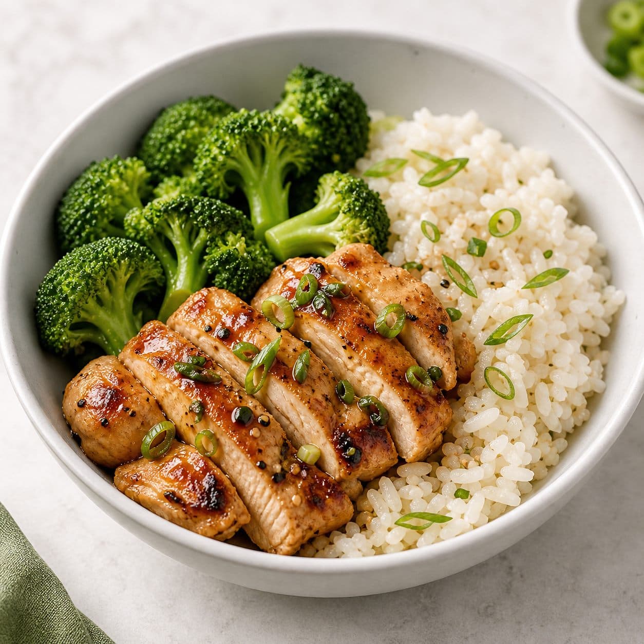 Chicken rice broccoli bowl
